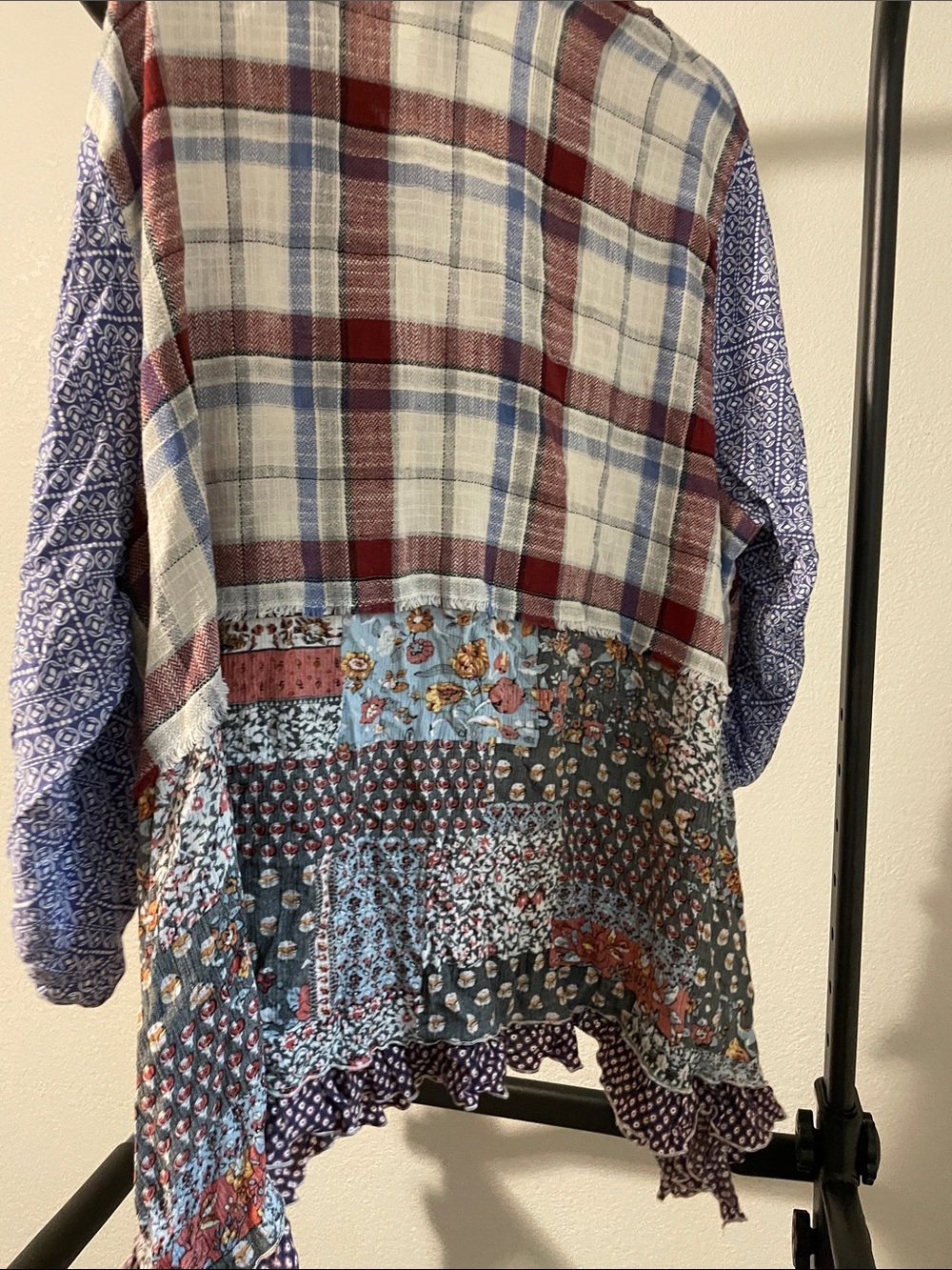 Ali Miles Mixed-Print Tunic in White, Blue, Red, Navy - Picture 6 of 6